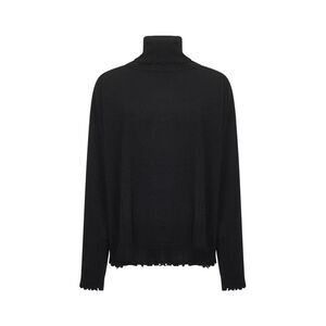 Uma Wang Women Black Cashmere Cut-Out Turtleneck Sweater